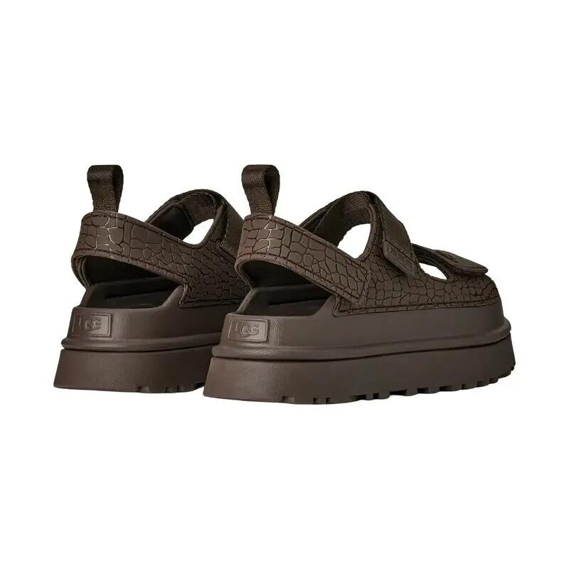 Sandalias Marrones UGG GoldenGlow Embossed Dense Smoke con Estampado de Cocodri 2/4