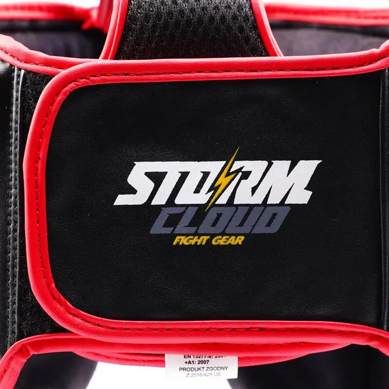 Capacete de boxe infantil StormCloud Lynx, preto/vermelho, tamanho júnior M 7/7