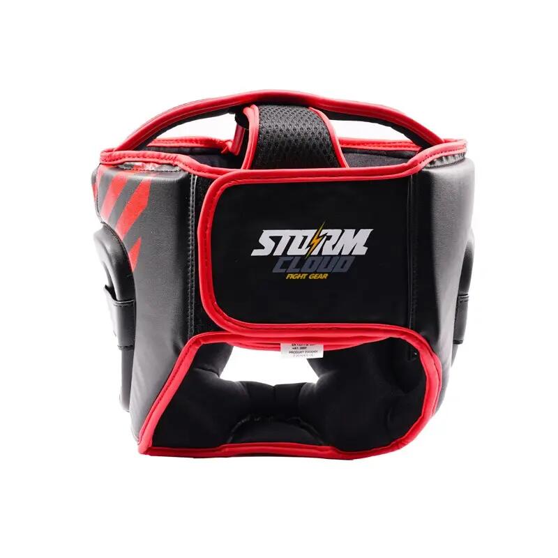 Capacete de boxe infantil StormCloud Lynx, preto/vermelho, tamanho júnior M 2/7