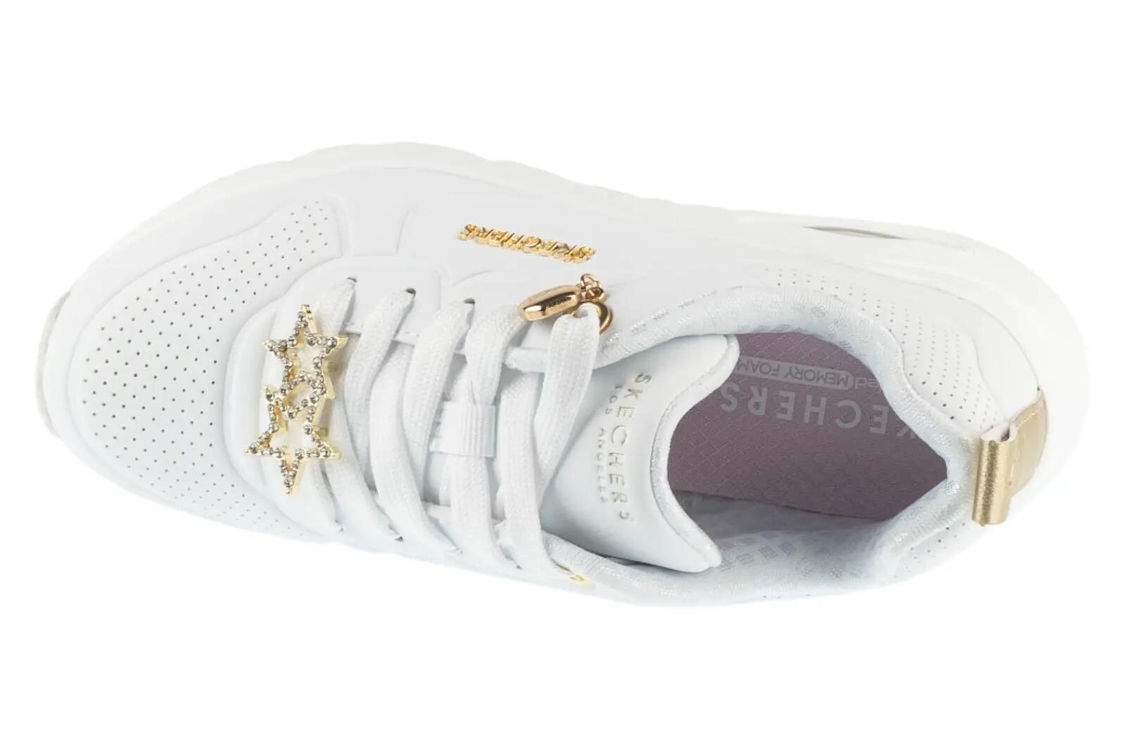 Chaussures Skechers Uno Gen1 Trendy Jewels Blanche 3/4