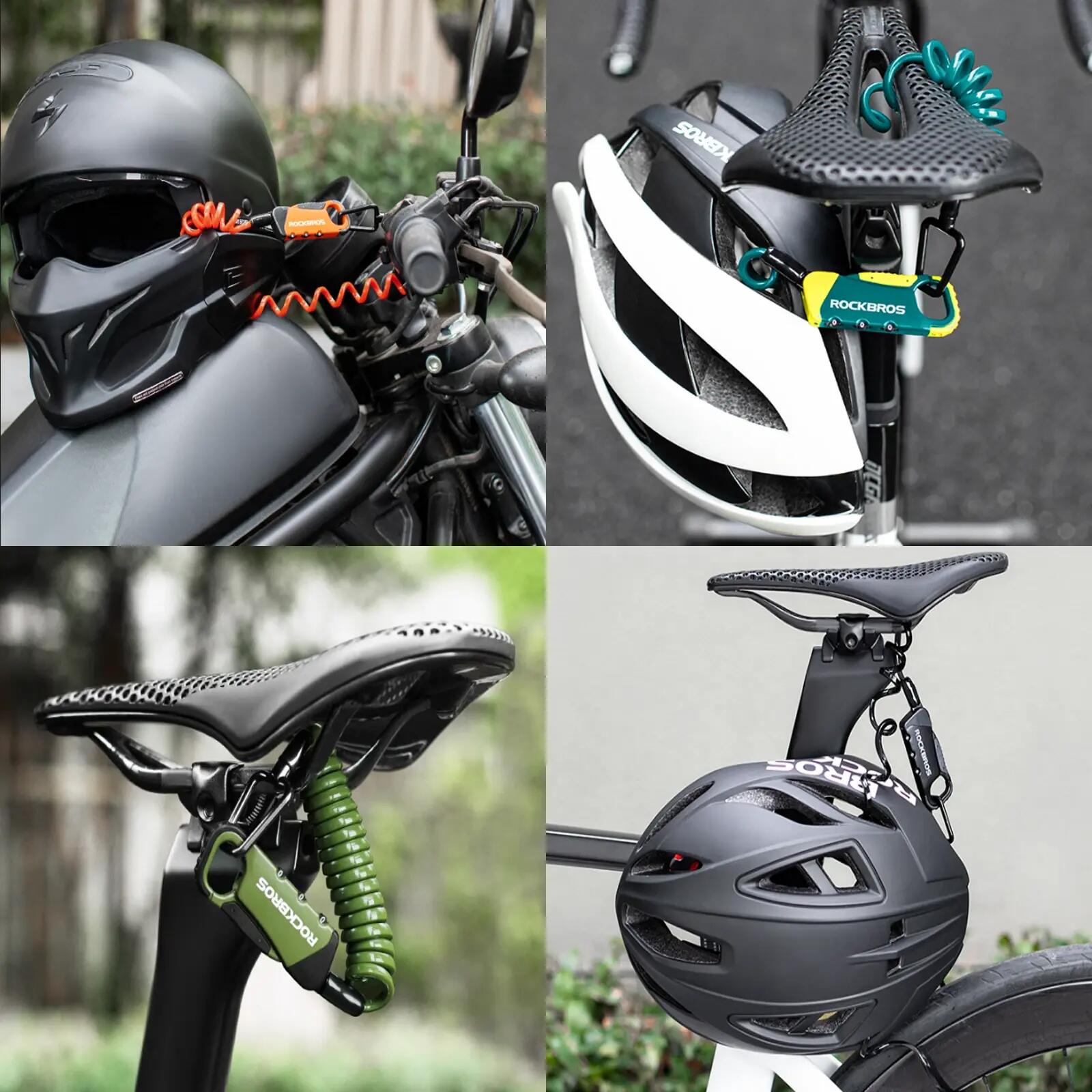 ROCKBROS Kabelschloss Mini Tragbar Fahrrad Helmschloss 7/7