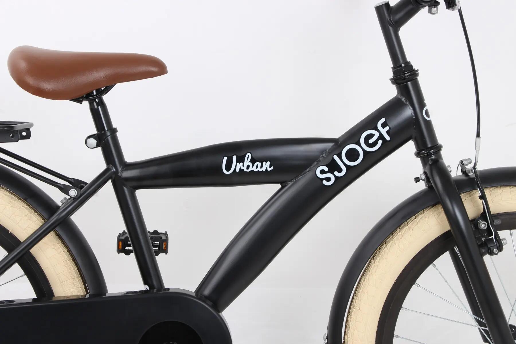 Urban Kinderfiets 20 inch - Jongensfiets 6-8 jaar - 95% afgemonteerd - Zwart 9/12