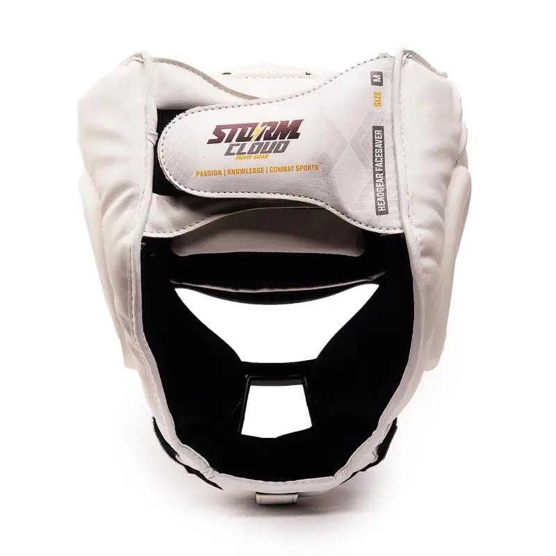 Casco de boxeo StormCloud HG1 con rejilla, blanco, talla grande 5/7