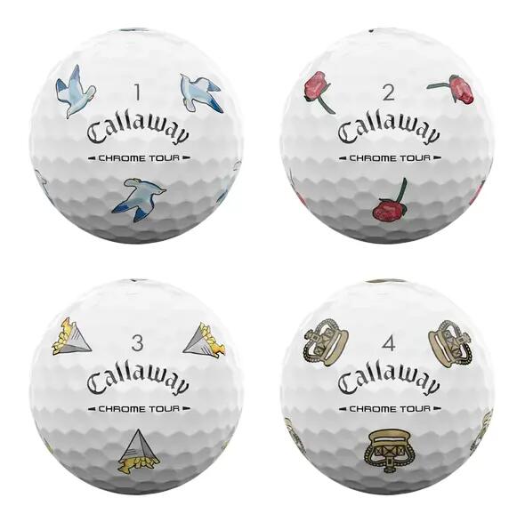 Callaway Chrome Tour July Open Major, Bolas de golfe 3/4