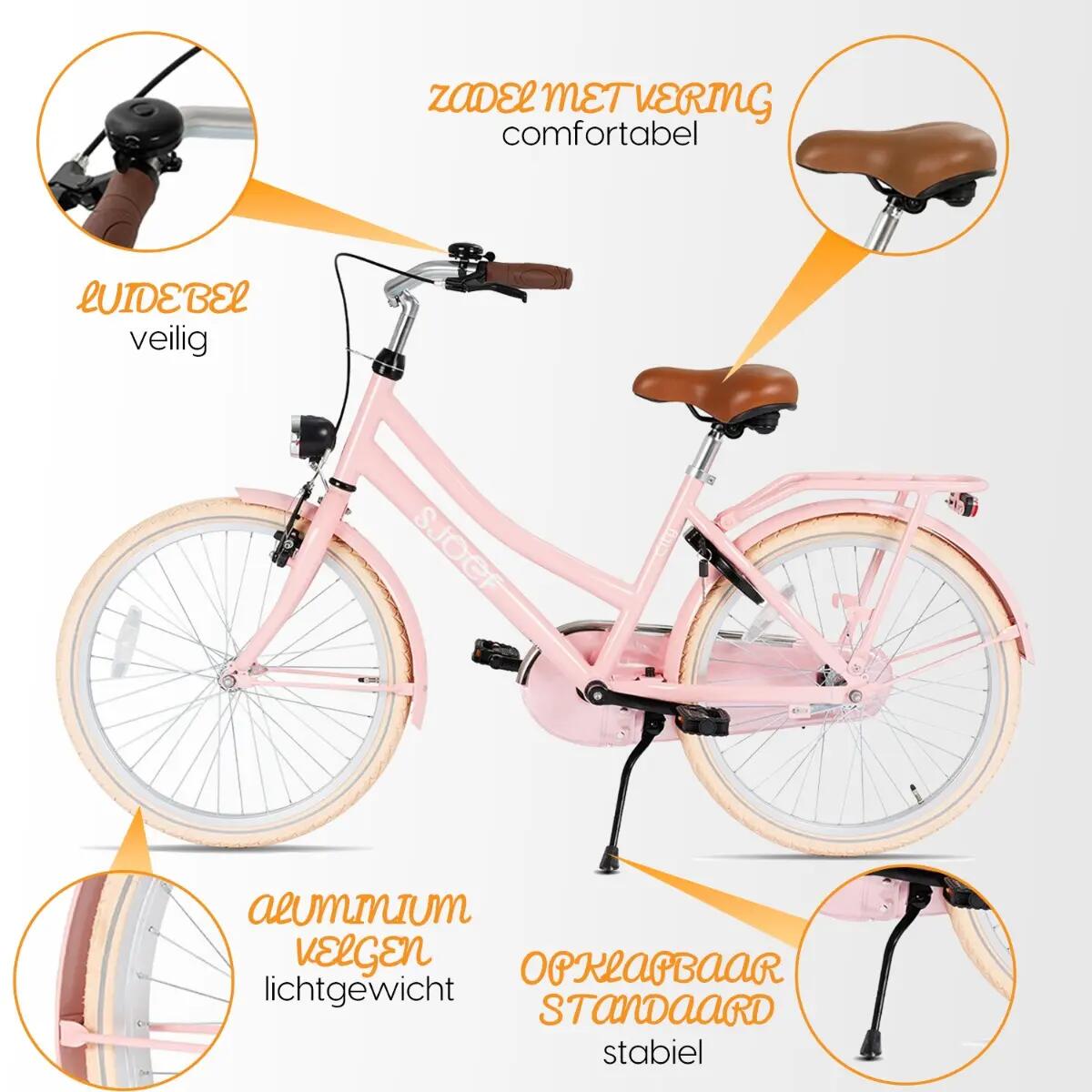 SJOEF City Meisjesfiets 26 inch - 10-14 jaar - Roze 5/7