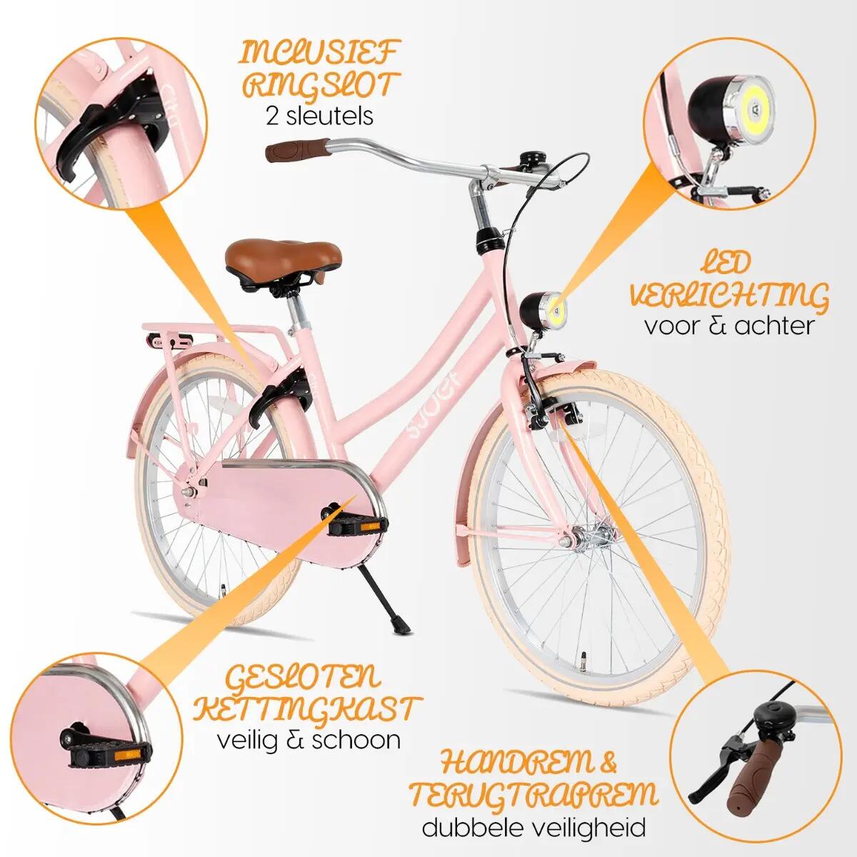 SJOEF City Meisjesfiets 26 inch - 10-14 jaar - Roze 4/7