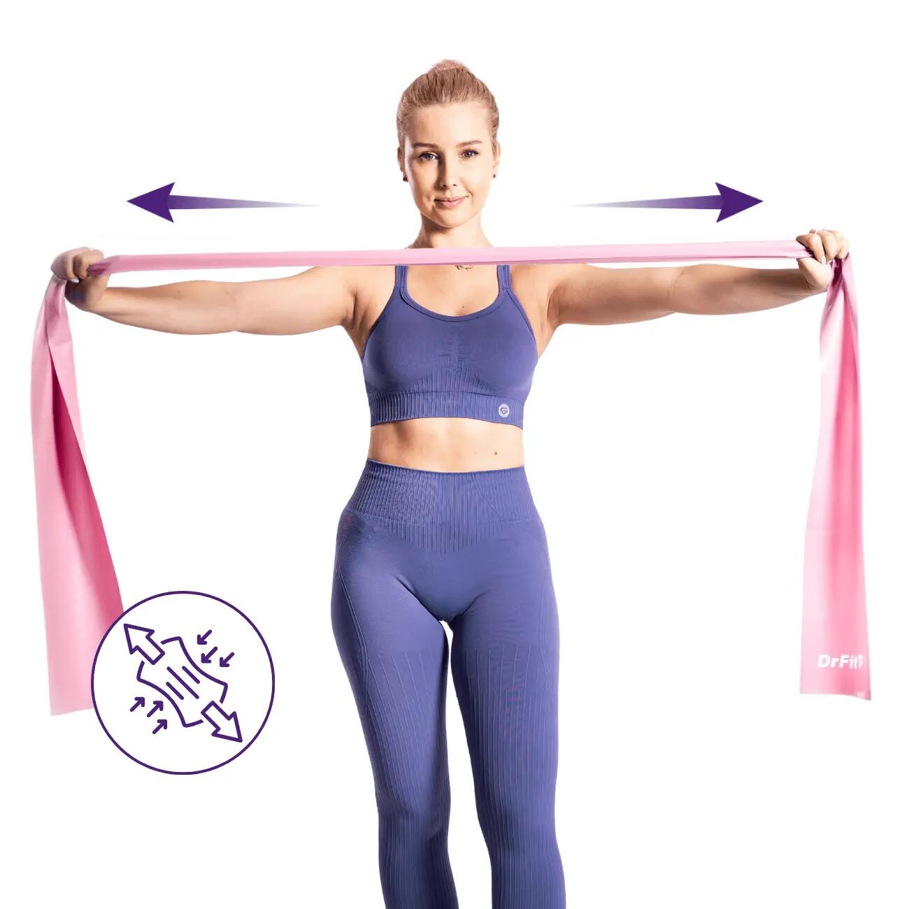 Unisex Taśma Oporowa Fitness Rehabilitacja Lateksowa do Ćwiczeń DrFit 4/5