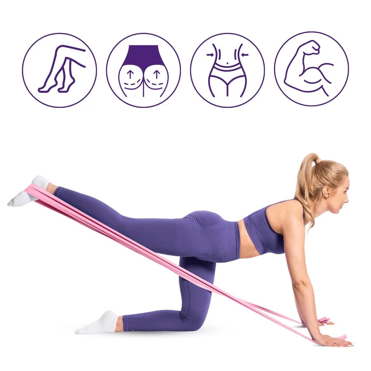 Unisex Taśma Oporowa Fitness Rehabilitacja Lateksowa do Ćwiczeń DrFit 3/5