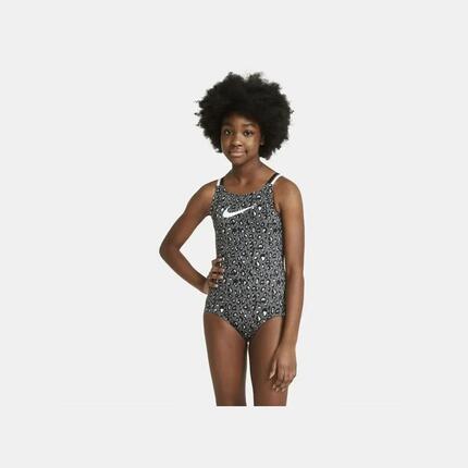 Kinder-Badeanzug zweiteilig GIRLS SWIMSUIT CHEETAH SPIDERBACK BLACK