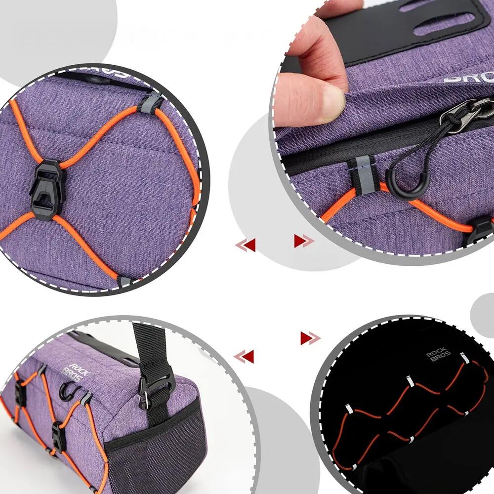 Bolsa de guidão para bicicleta com alça de ombro ROCKBROS 5/5