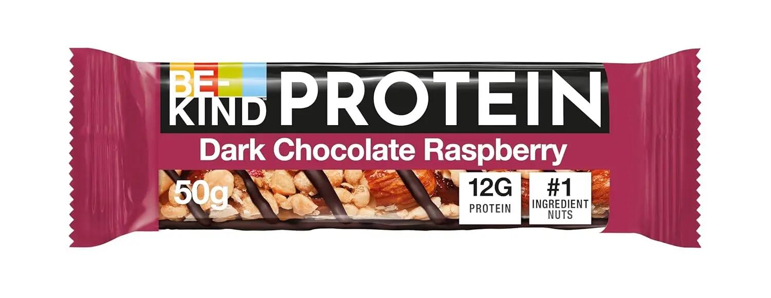 BE-KIND Protein Riegel Dark Chocolate Raspberry 2x12x50g unterwegs & Training 3/6