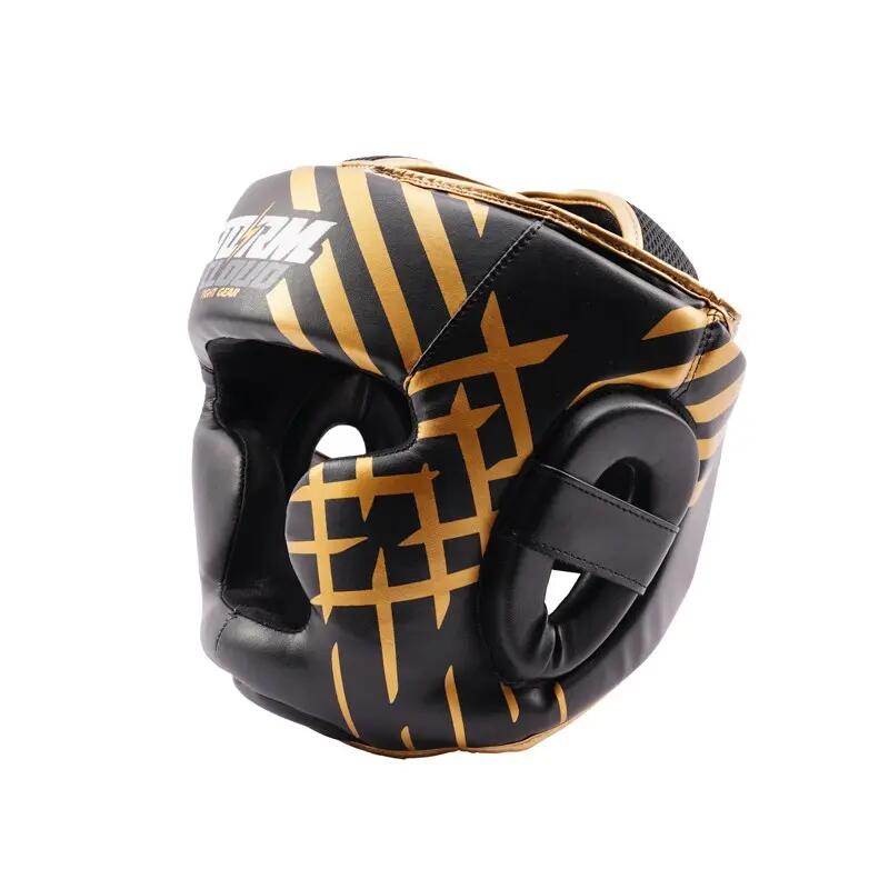 Capacete de boxe infantil StormCloud Lynx, preto/dourado, tamanho Júnior P 4/7