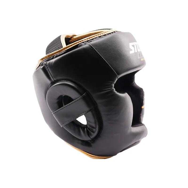 Capacete de boxe infantil StormCloud Lynx, preto/dourado, tamanho Júnior P 3/7