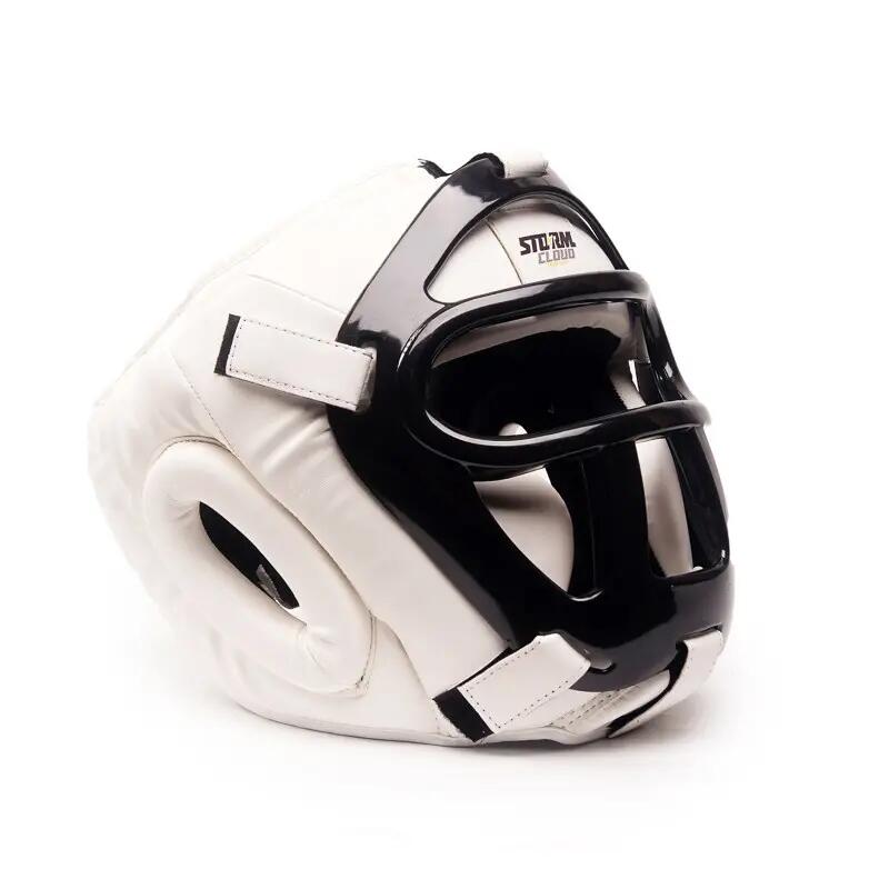 Capacete de boxe StormCloud HG1 com estampa quadriculada, branco, tamanho M 3/7
