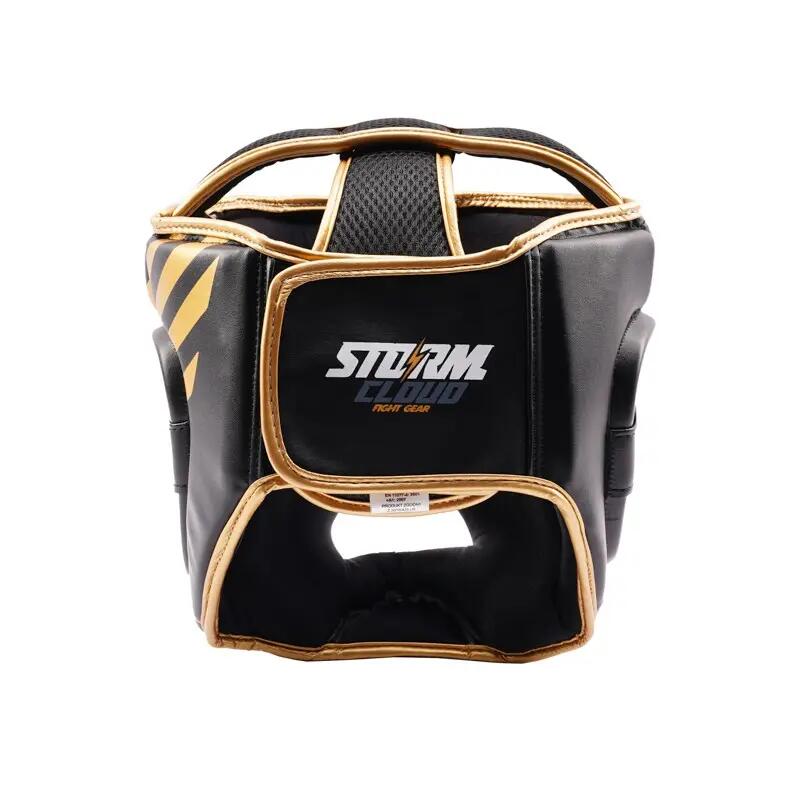 Capacete de boxe infantil StormCloud Lynx, preto/dourado, tamanho Júnior P 2/7