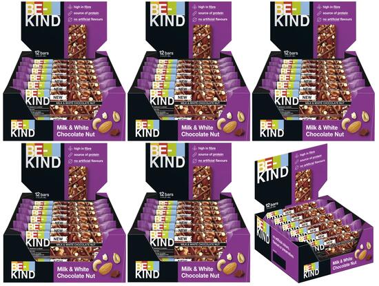 BE-KIND MilkWhite Chocolate Nut 6x12x40g Nussriegel für unterwegs & Training
