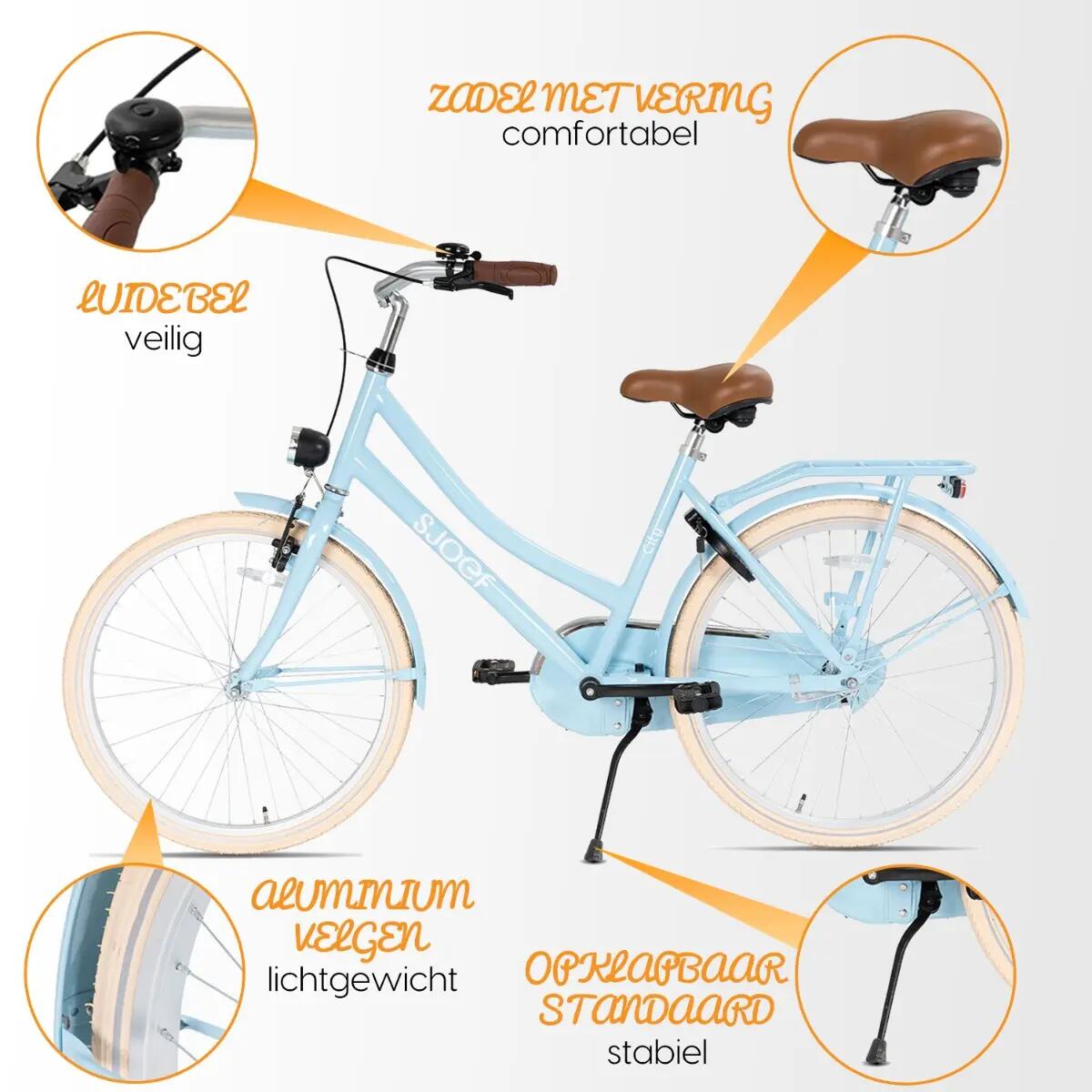 City Meisjesfiets 26 inch - Kinderfiets 10-14 jaar - Fiets & Verlichting – Blauw 6/11