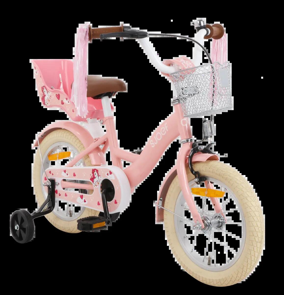 SJOEF Dolly Meisjesfiets 14 inch - 3-5 jaar - Unicorn - Roze 6/7