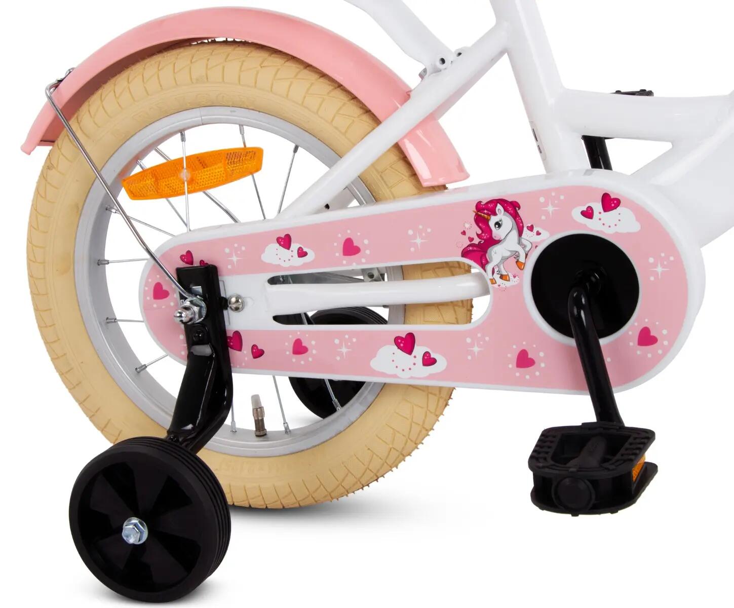 SJOEF Dolly Meisjesfiets 14 inch - 3-5 jaar - Unicorn - Wit 7/7