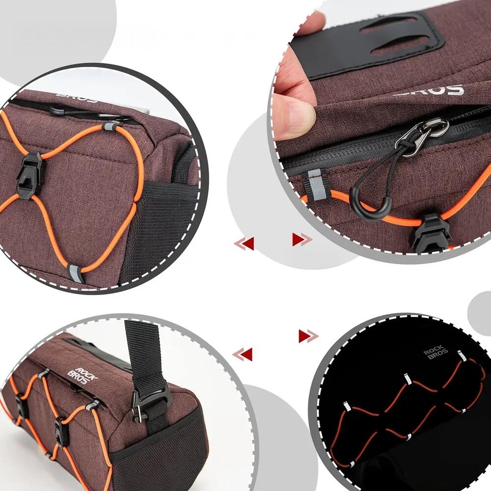 Bolsa de guidão para bicicleta com alça de ombro ROCKBROS 5/5