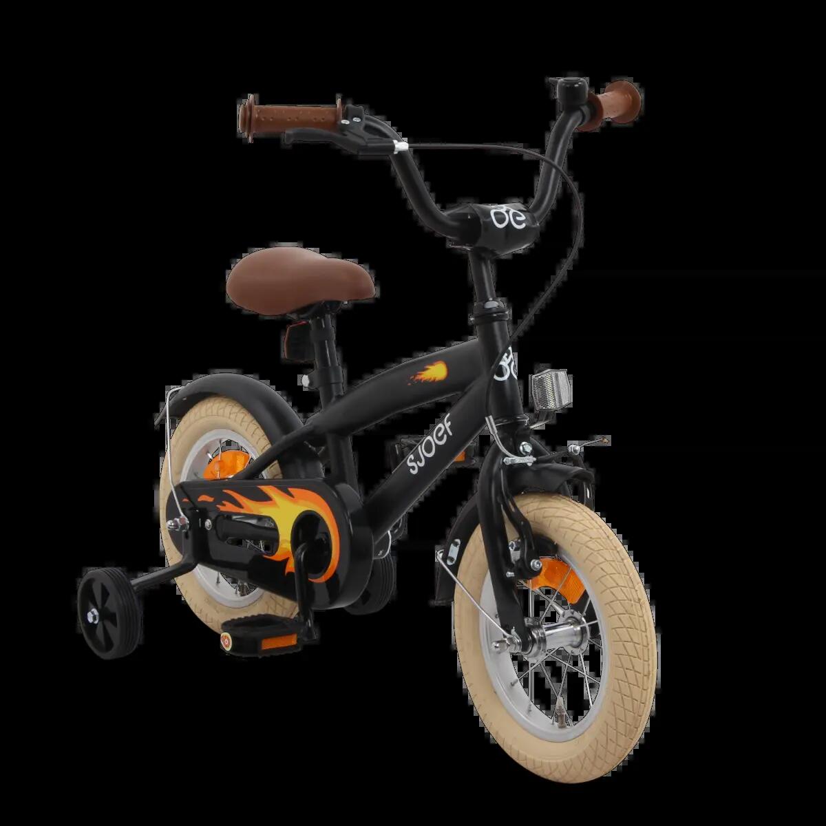 SJOEF Cruise Jongensfiets 12 inch - Mat Zwart 6/7