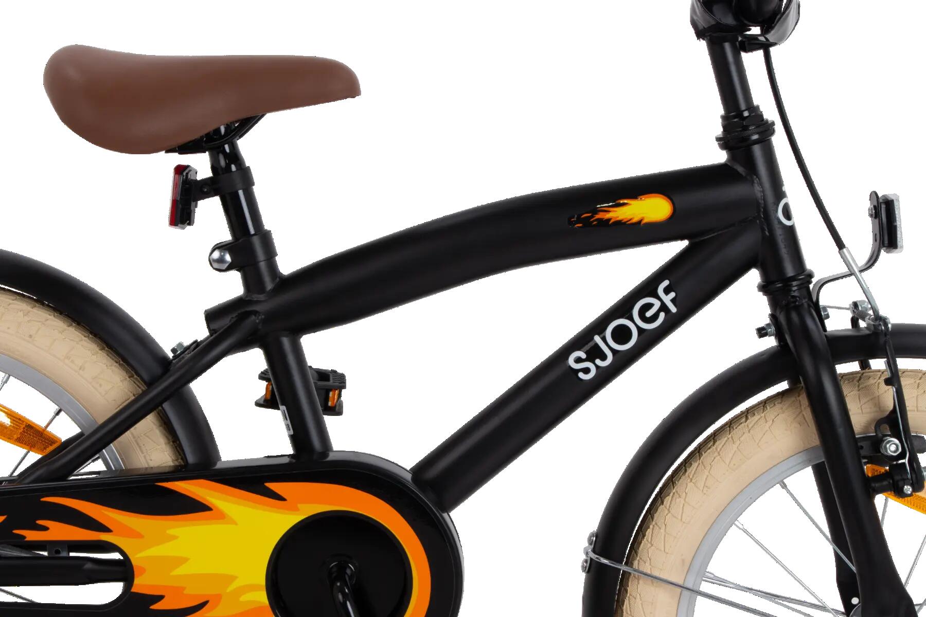 Cruise Jongensfiets 16 inch - Kinderfiets 4-6 jaar - Fiets & Zijwieltjes – Zwart 9/14