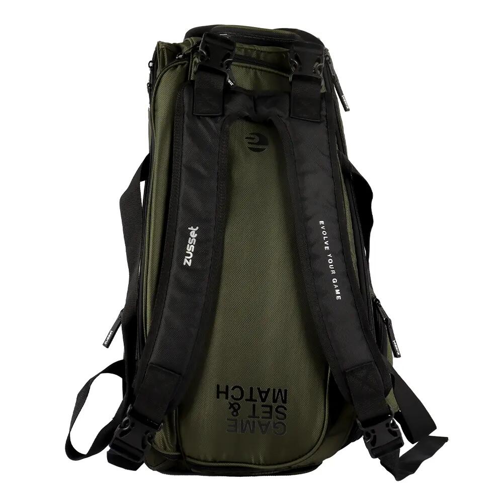 Padel Sporttas (Paletero) van Polyester & PVC Ripstop - groen-zwart 3/4