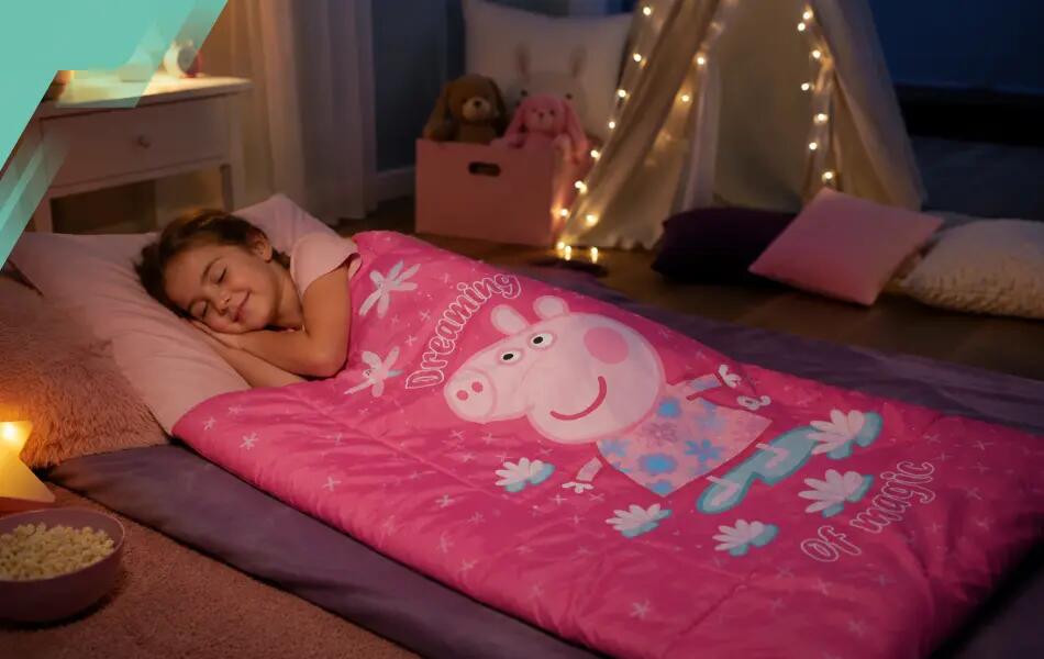 Śpiwór Dziecięcy Peppa Pig 170x70 cm Oryginalny Licencja Hasbro Różowy 7/7