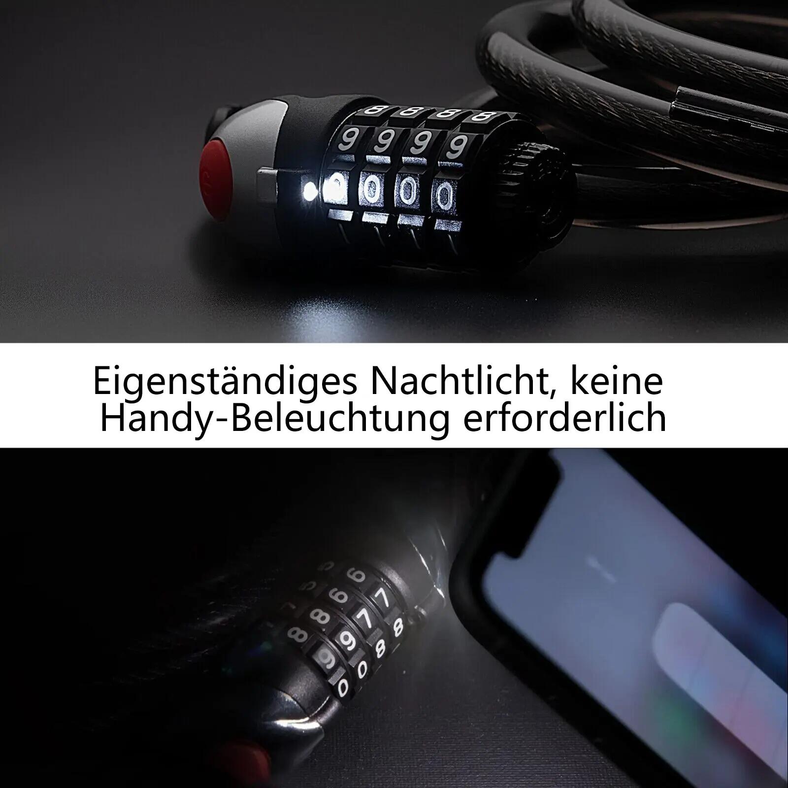 ROCKBROS Fahrradschloss 4-Digit Zahlenschloss Kabelschloss 5/7