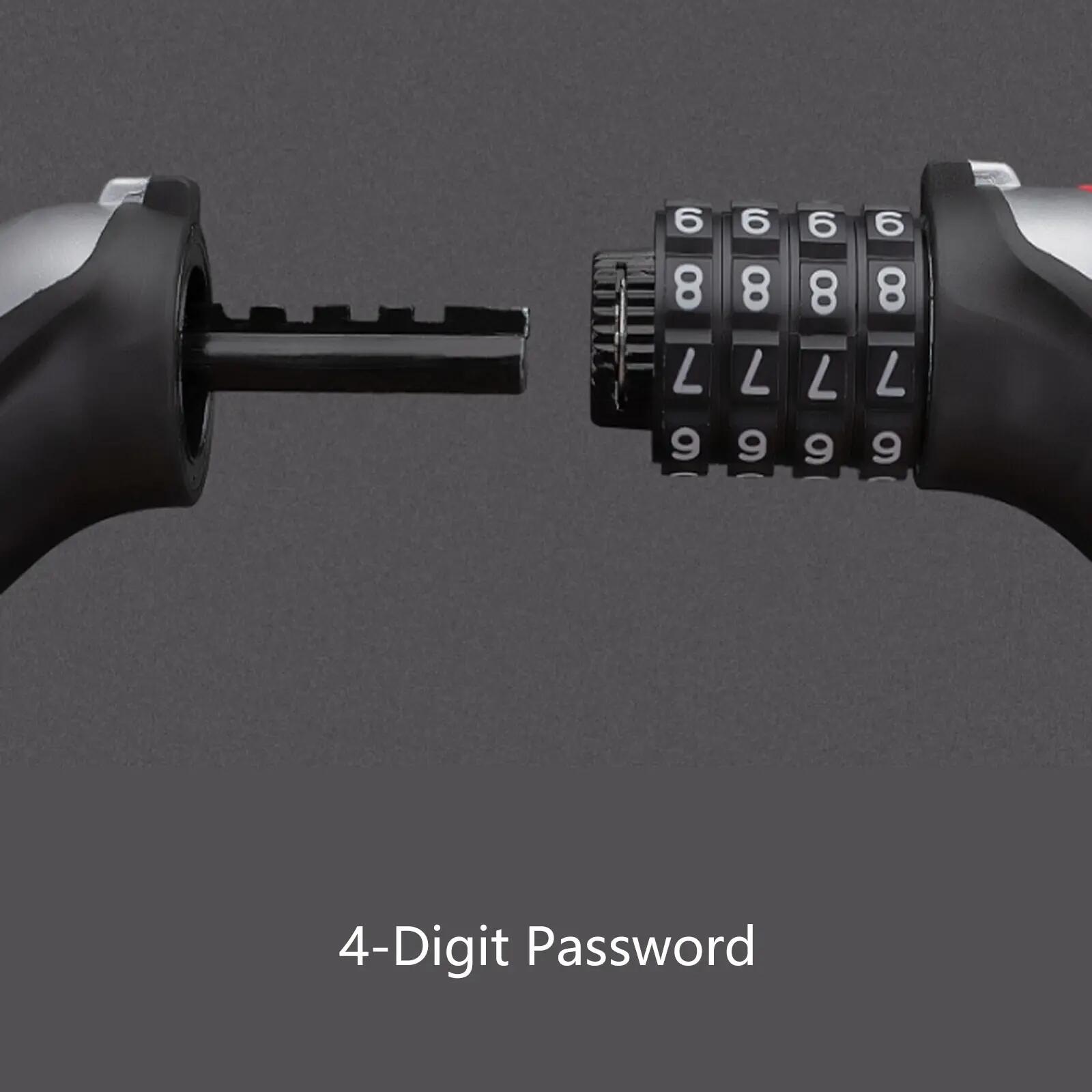 ROCKBROS Fahrradschloss 4-Digit Zahlenschloss Kabelschloss 4/7