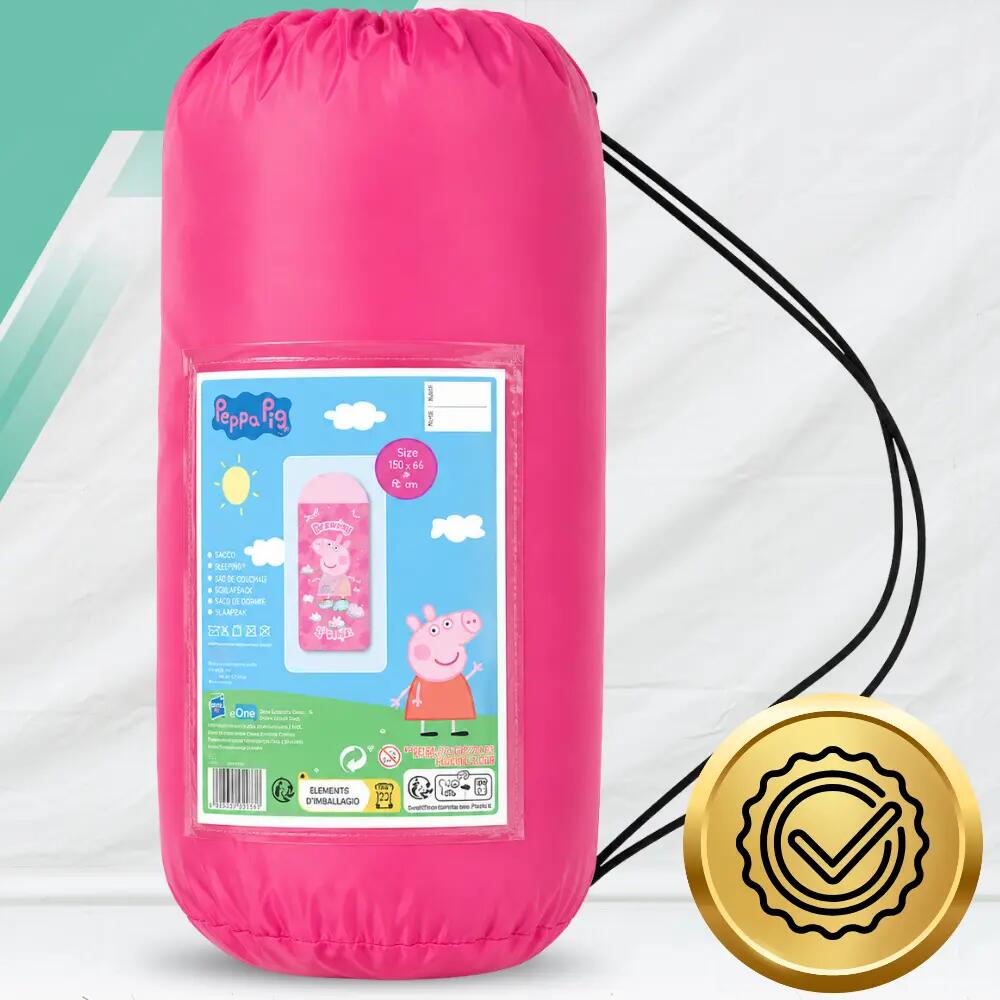 Śpiwór Dziecięcy Peppa Pig 170x70 cm Oryginalny Licencja Hasbro Różowy 2/7