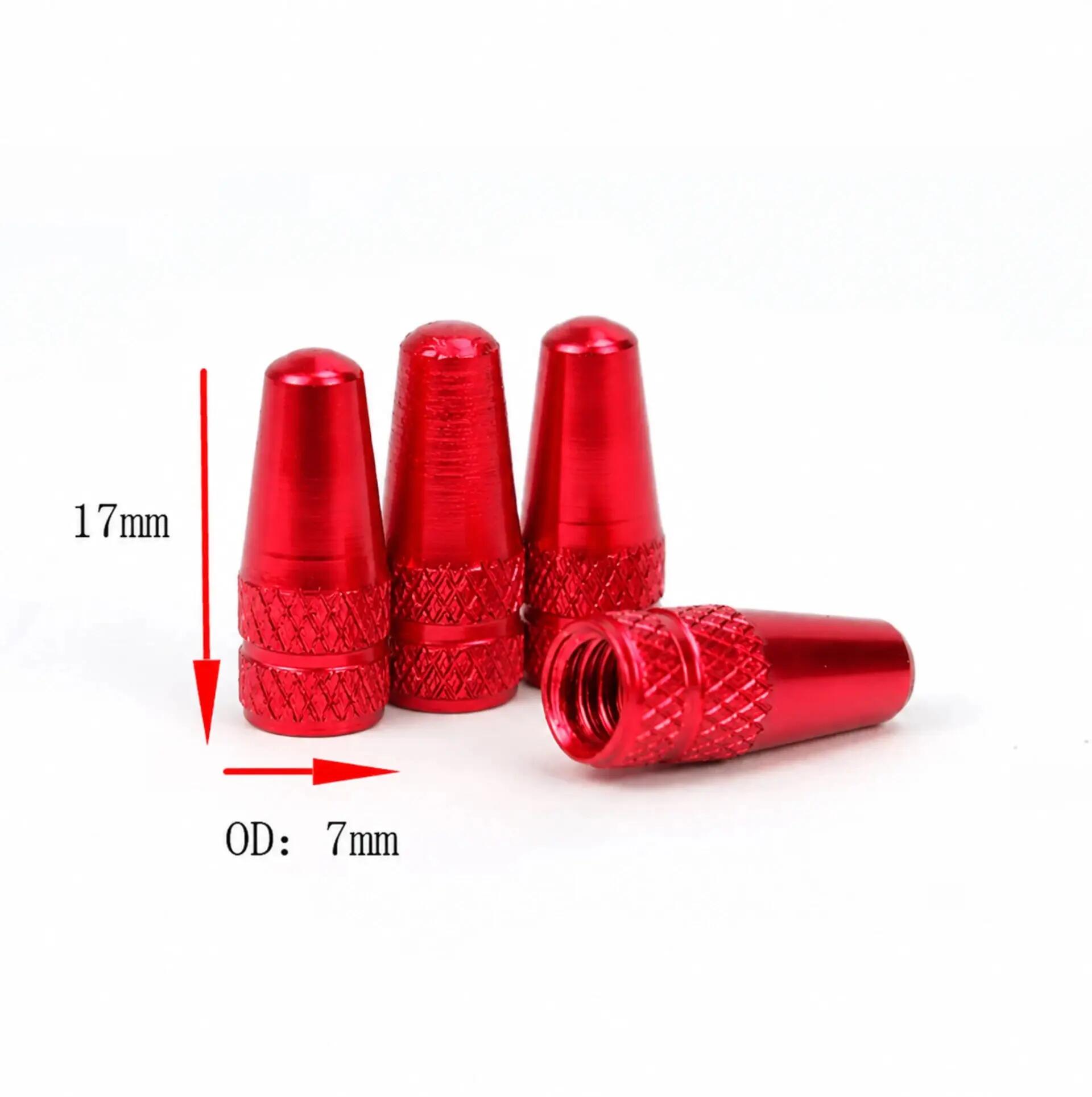 Bouchons de valve Presta vélo alliage aluminium - Rouge - lot de 4 3/3