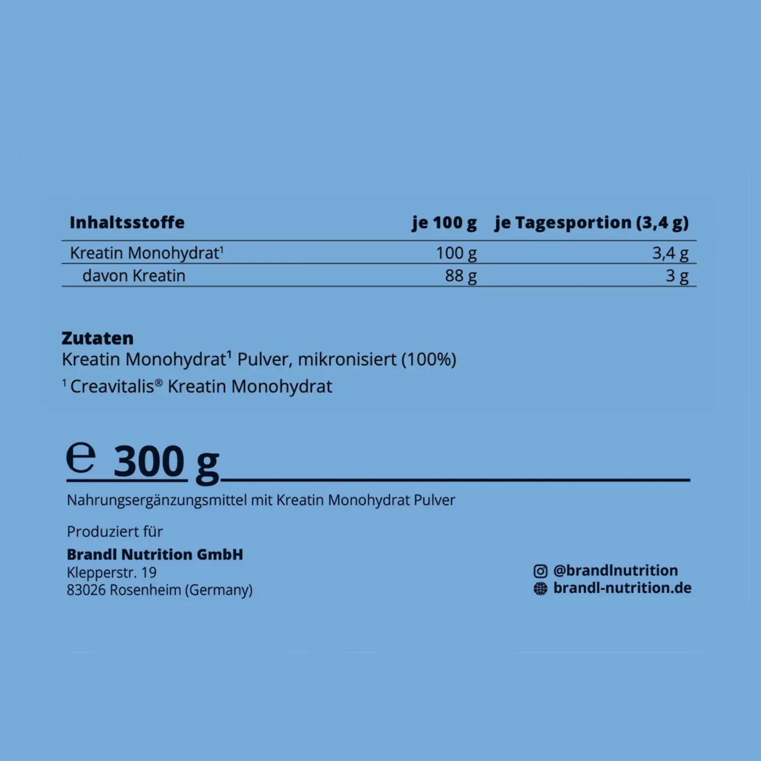 Kreatin Creavitalis® Kreatin Monohydrat Pulver 300g | 100% Made in Germany 7/8