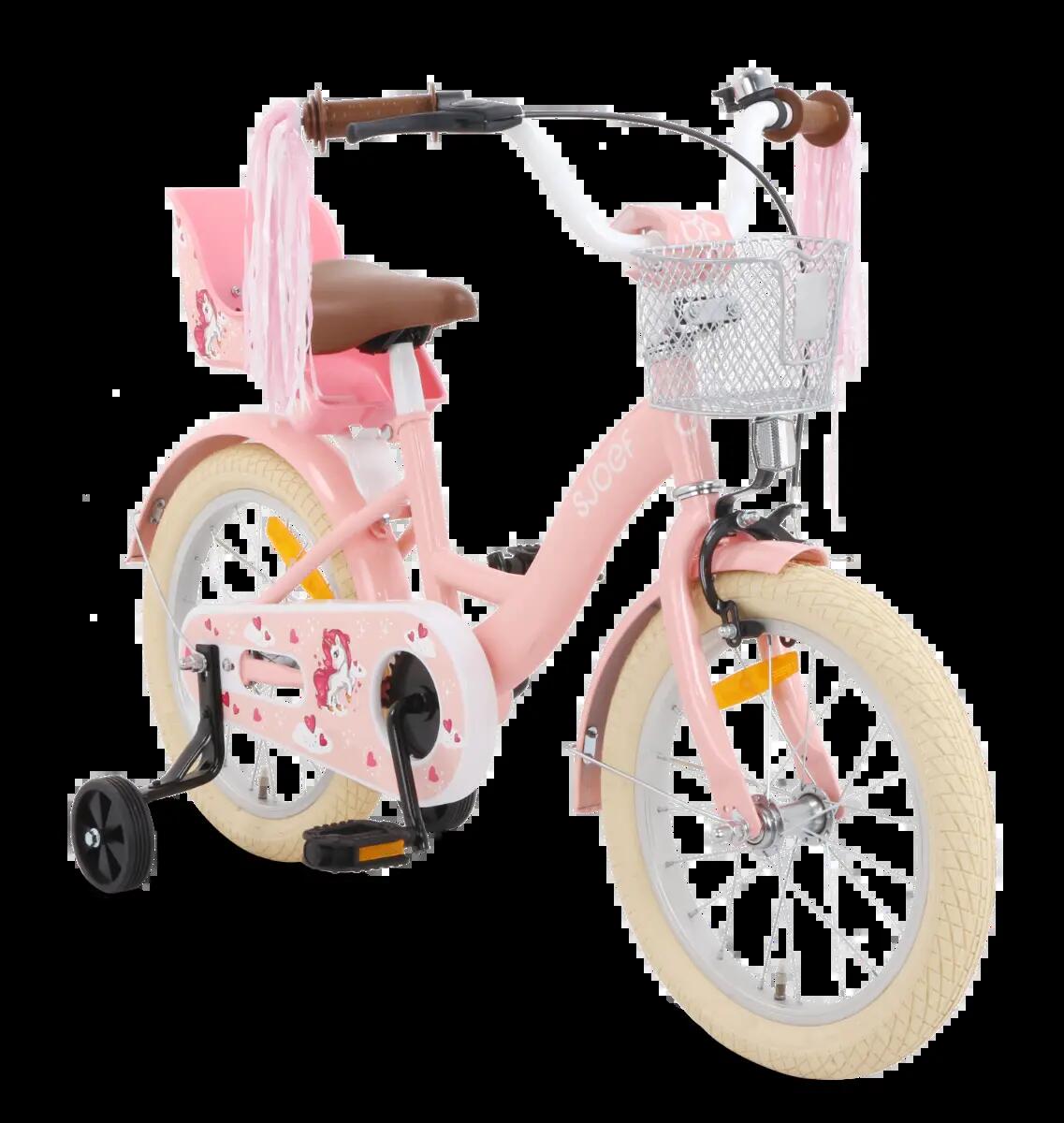 SJOEF Dolly Meisjesfiets 16 inch - 4-6 Jaar - Unicorn - Roze 6/7