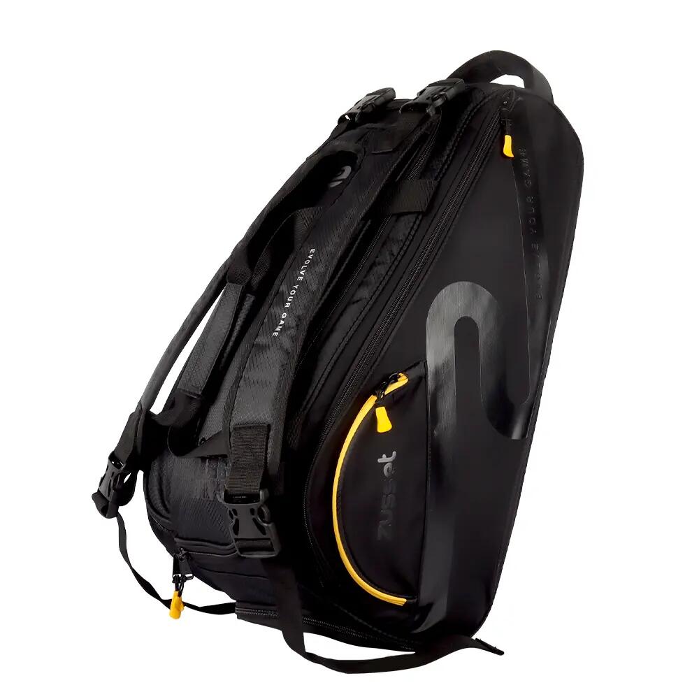 Padel Sporttas (Paletero) van polyester & PVC Ripstop - zwart-geel 4/5