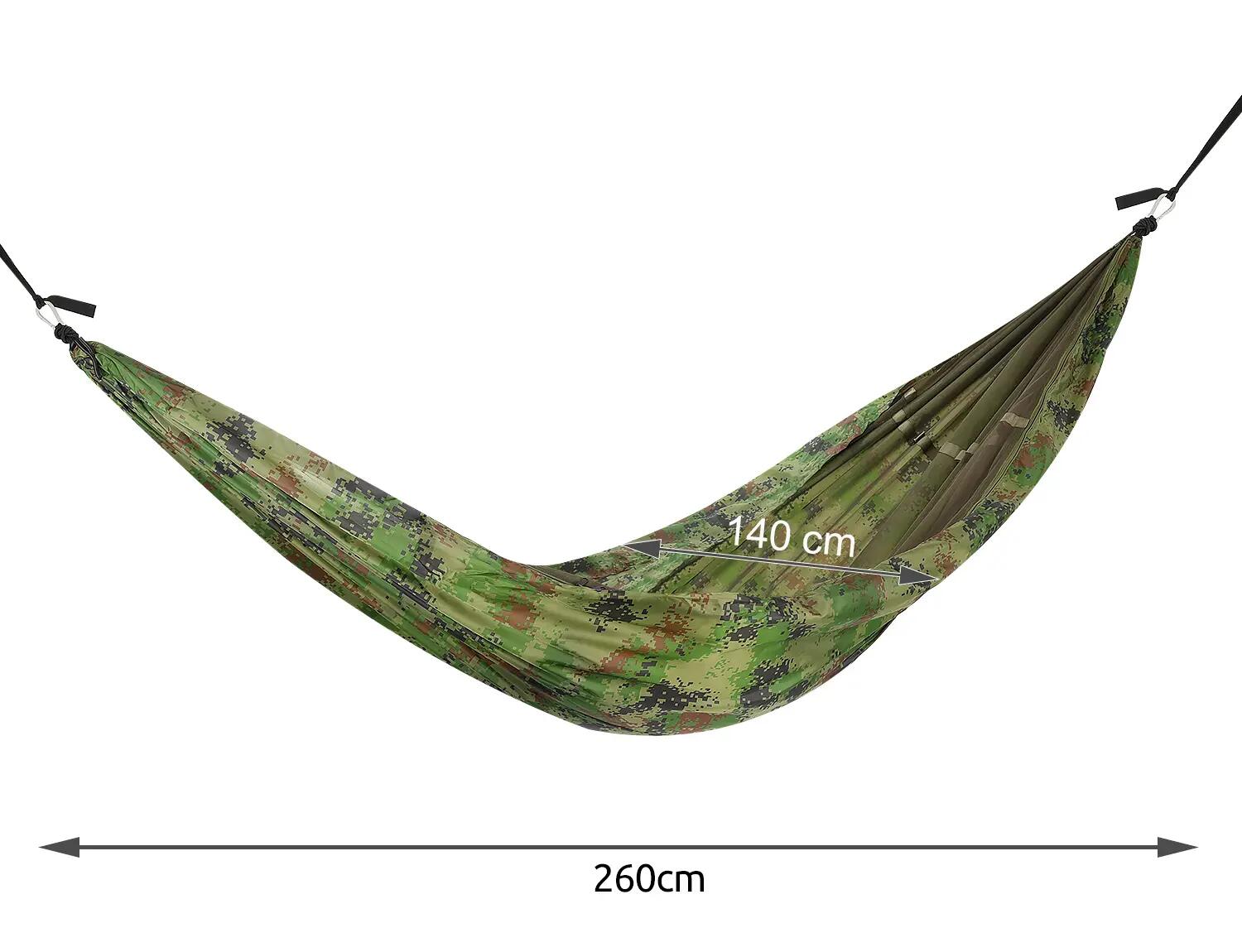 Survivalowy Hamak MALATEC Santiago Army, z moskitierą 260x140cm 3/7