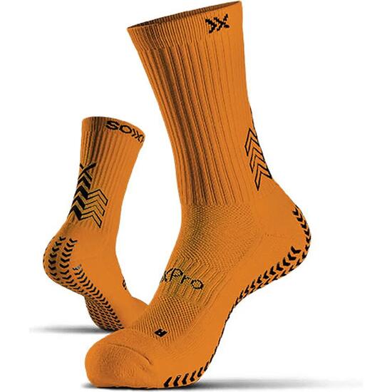 chaussettes grip running - confort et adhérence - soxpro classic - orange
