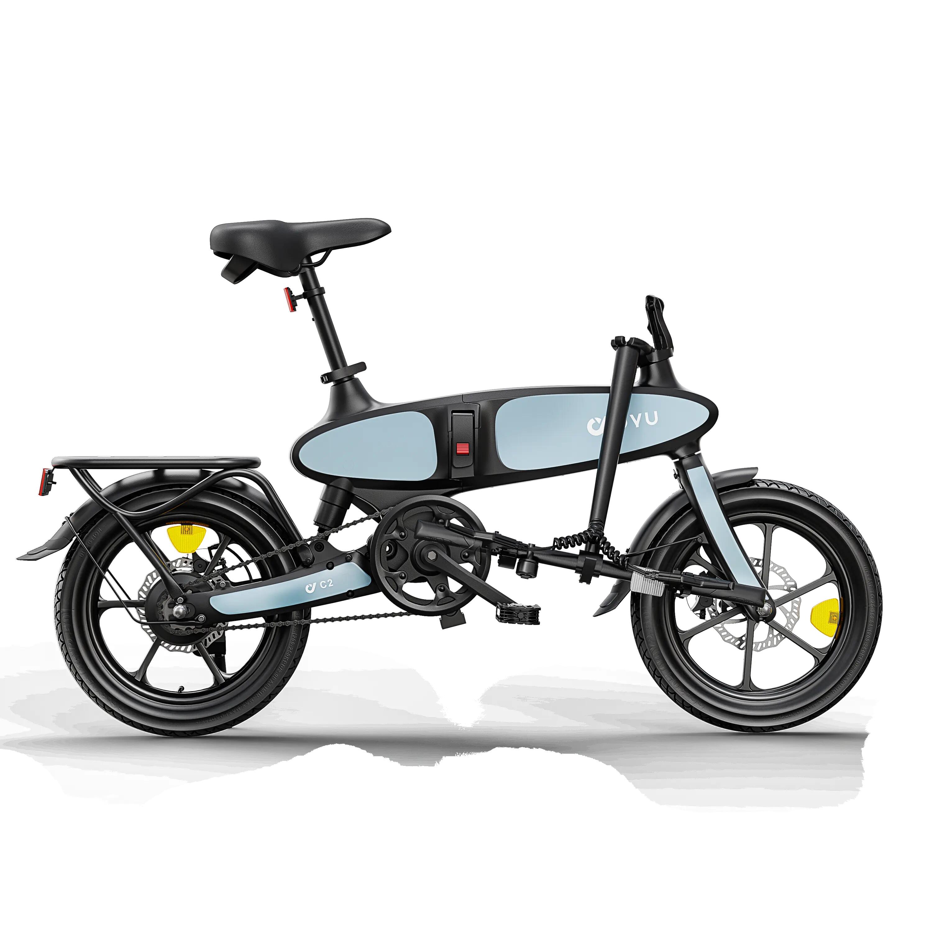 DYU C2 Skladací elektrický bicykel 48V 7.5Ah 16" dvojité kotoučové brzdy 5/7