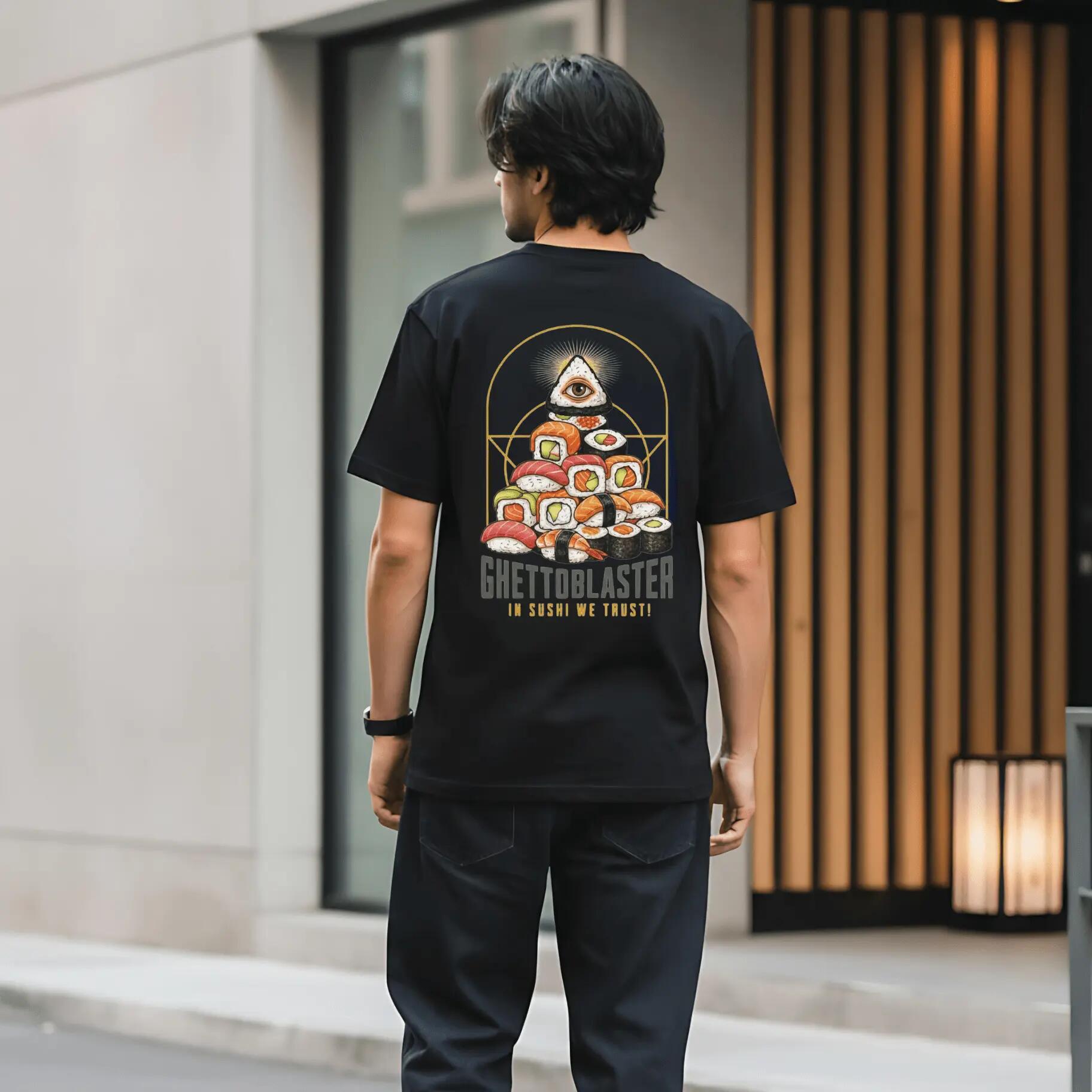 T-shirt Ghettoblaster Sushi Trust noir 4/8
