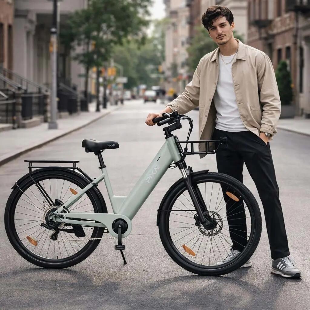 Volwassen elektrische fiets C1 Pro, banden 27,5" × 1,95", accu 36V 18Ah. 6/7