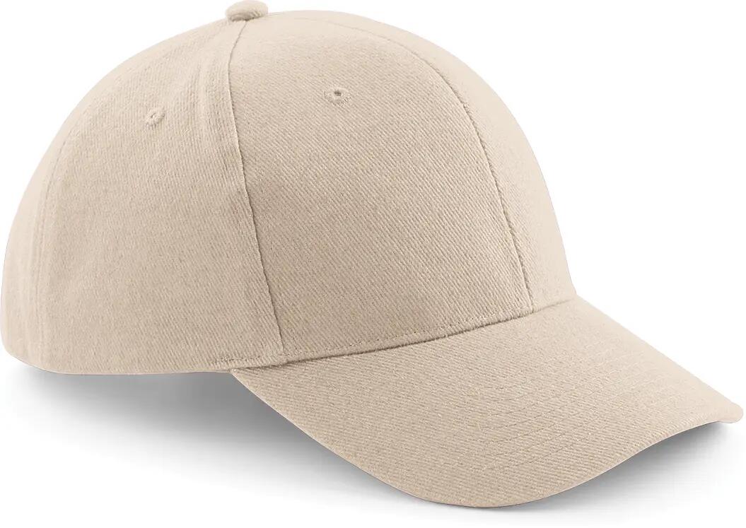 Casquette homme Pro-Style en coton brossé - 6 panneaux - Stone - One Size 3/4