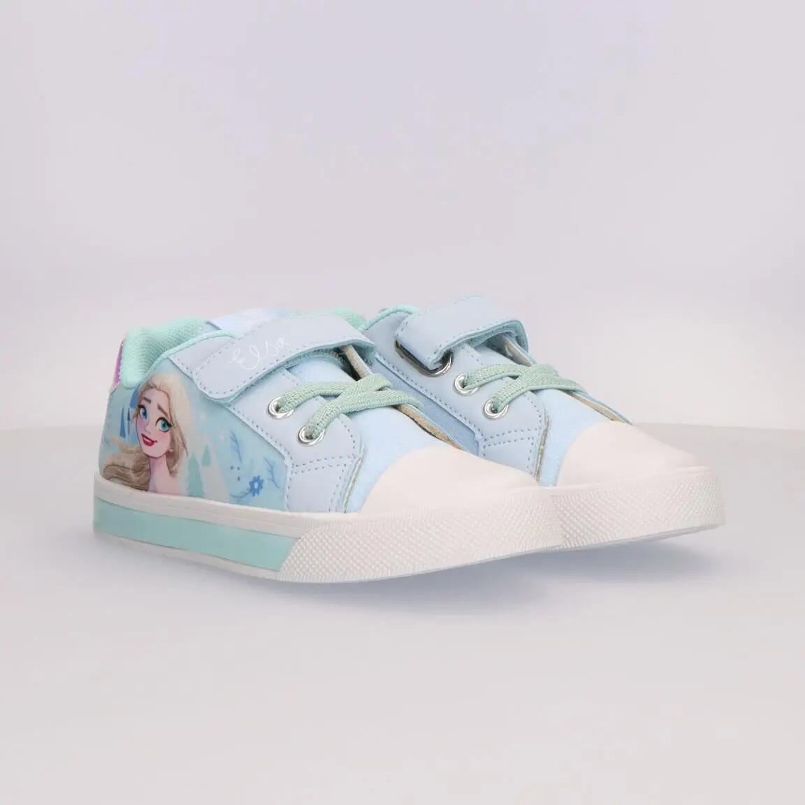 Sneaker in Tela con Luci Frozen per Bambini, Antiscivolo, azzurre 6/6