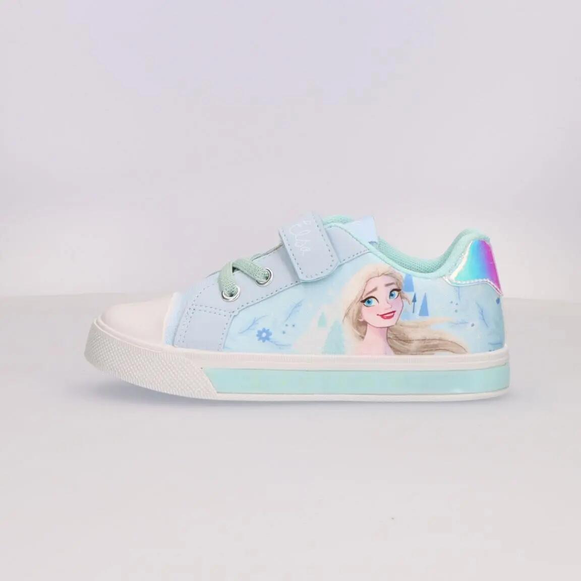 Sneaker in Tela con Luci Frozen per Bambini, Antiscivolo, azzurre 4/6