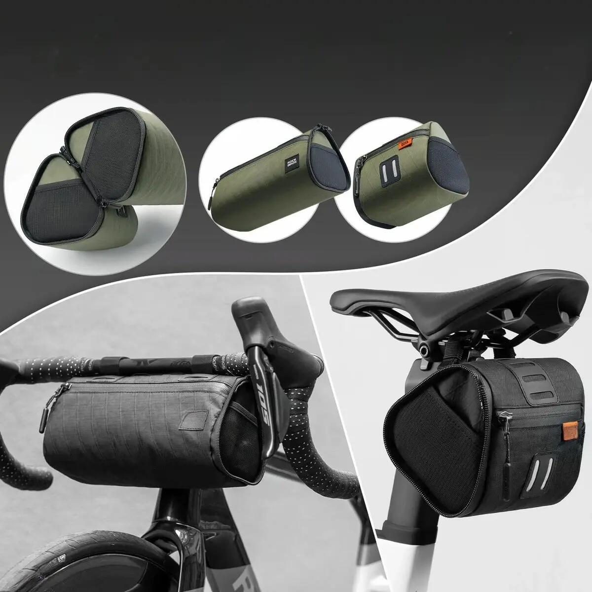Bolsa de guidão e selim para bicicleta com alça de ombro ROCKBROS 2/2