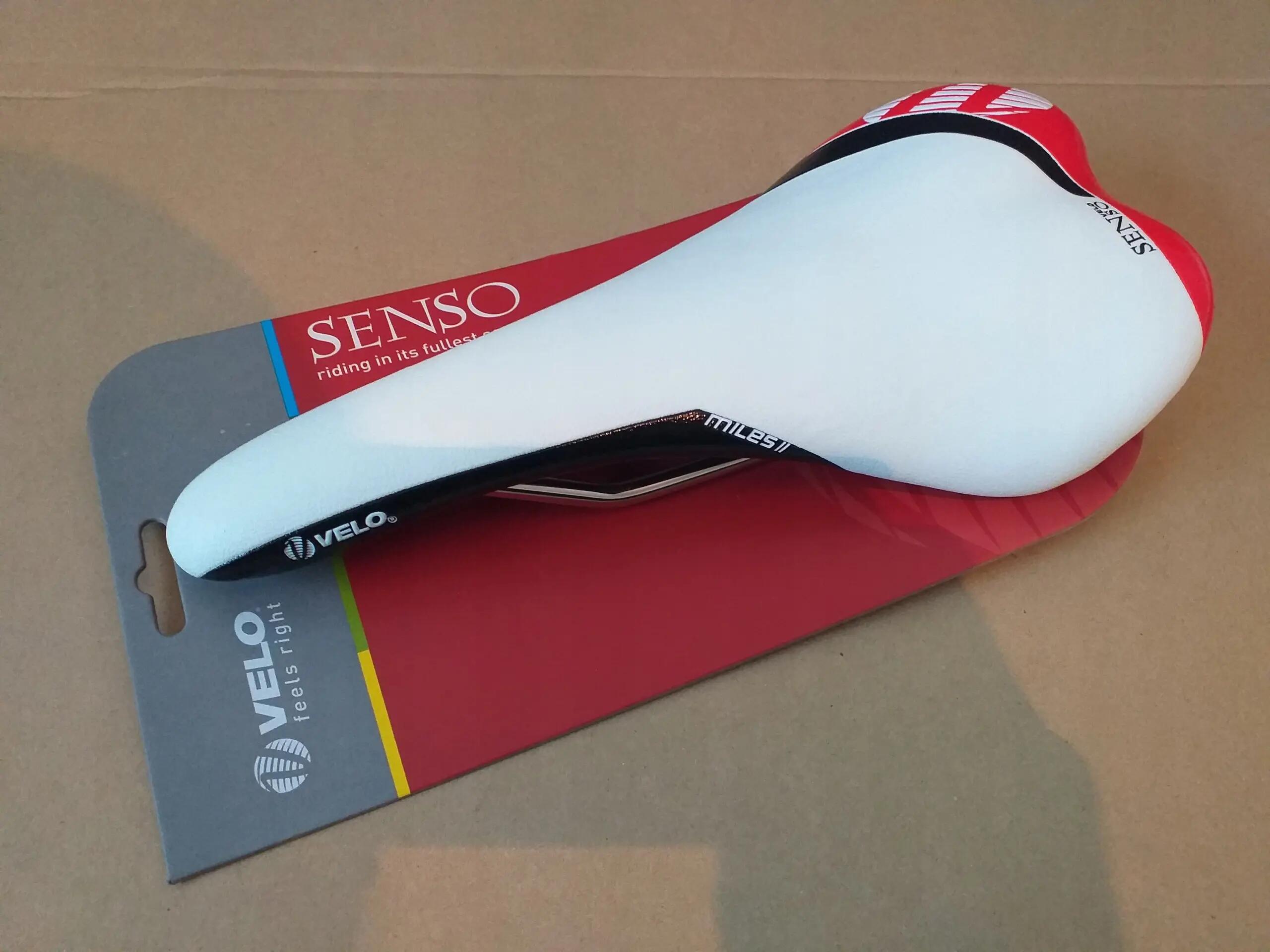 Selim de bicicleta Velo Senso Miles II, couro natural, CrN/Ti, 277x137 2/5