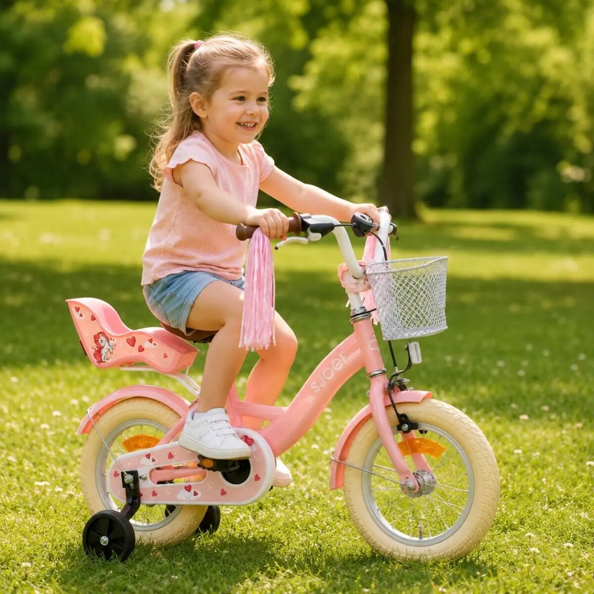 SJOEF Dolly Meisjesfiets 12 inch - 2-4 Jaar - Unicorn - Roze 6/7