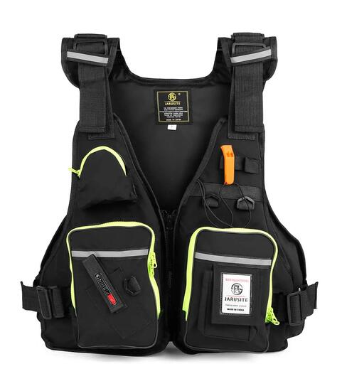 Gilet Sauvetage Pêche J28 70N Noir - Aide Flottabilité Adulte M-L 75-100 kg