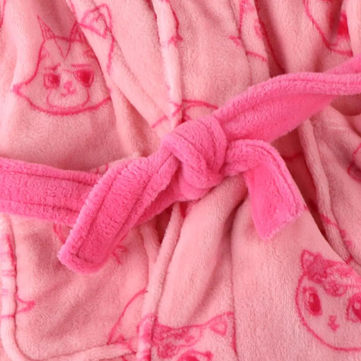 Albornoz Infantil Gabby’s Dollhouse Coral Fleece com Cinturón Rosa Pink 3/3