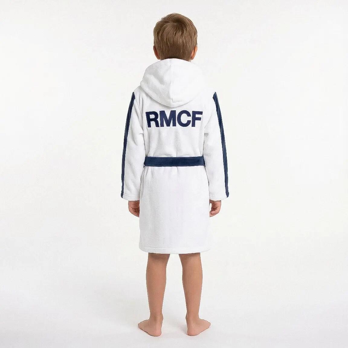 Albornoz Bambini Real Madrid Coral Fleece con Capucha para Baño Azul Oscuro 7/7