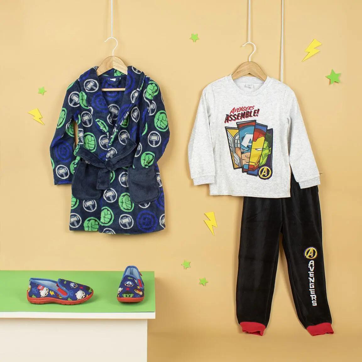 Albornoz Infantil Avengers Coral Fleece para Baño e Ducha Azul Marino 4/4